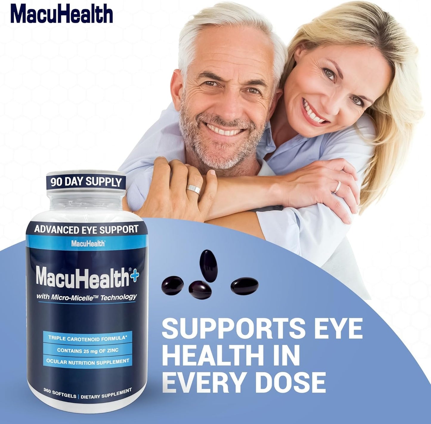 Macuhealth Plus+ Adult Eye Vitamin Supplement, 90 Day